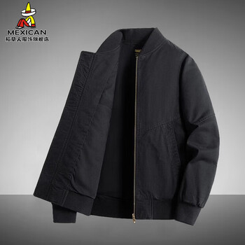 Scarecrow brand jacket autumn and winter men's new pure cotton workwear bomber jacket men's american retro casual baseball uniform black l recommended 120-135 catties