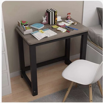 Yusenyi customized bedroom home simple desk width 304050 height 75cm simple computer desk rental house small square table gray oak black frame thickened desktop super stable 50x30x75cm