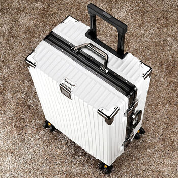 Ye yu german luggage large capacity aluminum frame trolley case for students men and women strong and durable suitcase password box japanese white qm warehouse pure pc box aluminum frame supreme 28-inch password lock