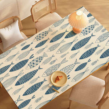 Wing fantasy 35 table mat disposable tablecloth texture coffee table table mat blue scale sparkling 70x120cm