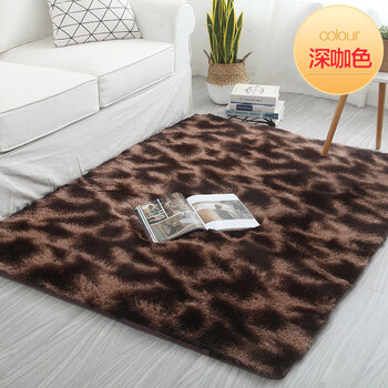 Fantasy carpet bedroom floor mat bedside blanket ins living room coffee table blanket room cushion plush sofa balcony non-slip flooring upgraded tie-dye dark coffee color 50cm 200cm (high quality)