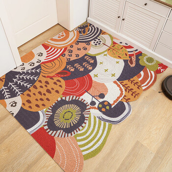 Fantasy light luxury nordic entrance door non-slip floor mat entry door foyer entrance carpet home outdoor wire loop foot mat windy and sunny 120 height x 140 width cm durable