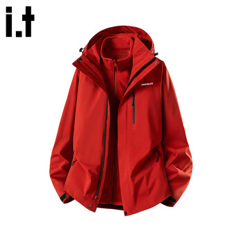 Chocoolate it outdoor mountain climbing three-in-one assault jacket men's winter animal year red warm jacket danxia red m recommended 105 catties-120 catties