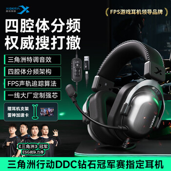 Siberia (xiberia) t10 leapfrog audio positioning, gaming e-sports headset, delta mobile special sound effects, wired usb/typec computer fps listening and positioning, t10 black ink black
