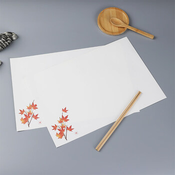 Tianqi placemat paper commercial customized disposable placemat japanese restaurant hot pot restaurant plate table surface paper maple leaf