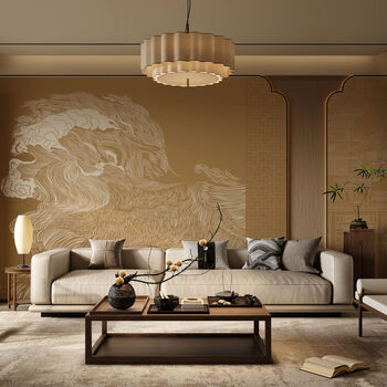 Fantasy mural tv wallpaper bedroom study background wall cloth ancient style wallpaper palace silk