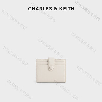 Charles&keith simple short card holder women's zipper coin purse leather ck6-10680907 card holder ck6-50701392 beige beige