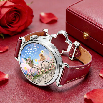 Huawei fashion goddess exclusive huawei gt6 smart watch flagship new bluetooth phone watch sports healthy heart rate mood detector women's birthday valentine's day gift couture four-leaf clover streamer purple + red magnetic strap fashion new products