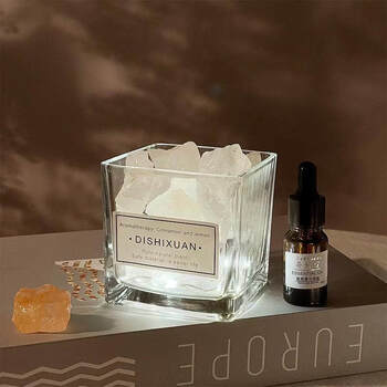 Shantou lincun crystal expansion stone essential oil set home bedroom fumigation decoration no fire atmosphere gift box fumigation cup 6*6 green quartz + osmanthus tea essential oil 0ml