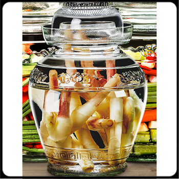 He jiagong pickle jar t4kzi german glass pickle jar household large-capacity sealed food-grade high-value chili jar 5