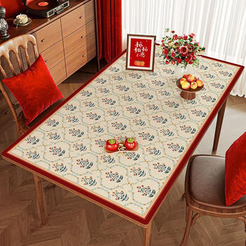 Fantasy new year table mat chinese new year red atmosphere rectangular tablecloth light luxury high-end sense oil-proof, waterproof, no-wash and anti-scalding fg wanying-fangheng silicone mat 70*70cm