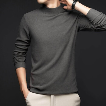 Magiopy international high-end brand derong moisture-absorbing, heating and antibacterial double-sided brushed long-sleeved men's autumn and winter half-high collar base khaki l 175