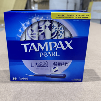 Tampax tampons in stock, bonded, quick-release, light, small flow, 36 pieces
