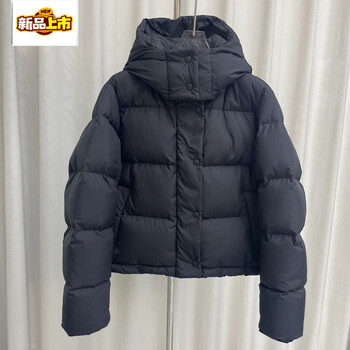 Early diameter duck down 5 grid winter down jacket for women, short white puff, removable hood, thickened and slim fit, 4 grid duck down, black light plate, unlabeled, s -4 size (85-110 catties)