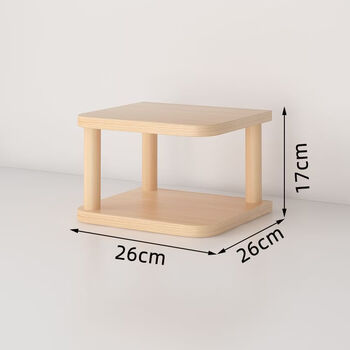 Fantasy countertop cup holder kitchen food preparation rack desk desk storage bookshelf table multi-layer storage rack dormitory shoe rack solid wood anti-collision rounded corners two-layer square