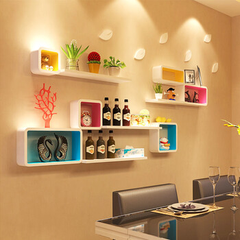 Fantasy wall shelf living room tv background wall cabinet decorative partition bedroom wall hanging wall shelf creative grid package d