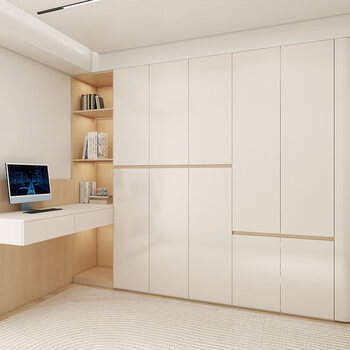 Bunny 20 customized wardrobe whole house home decoration bedroom walk-in cloakroom one door to top cabinet 20 customized cabinet (solid wood particle board) 20 square meters