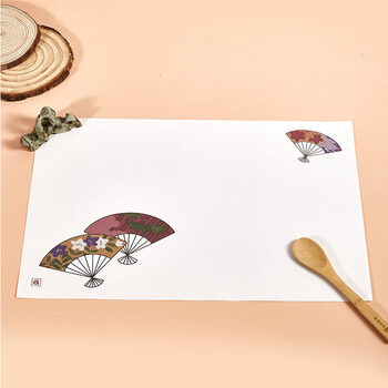 Gefuya placemat paper japanese style dinner plate paper hotel western restaurant pub japanese food shop table paper fan text