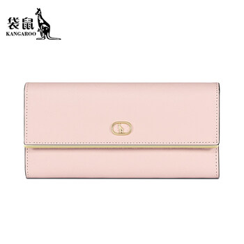 Kangaroo (kangaroo) handbag women's genuine leather new large-capacity women's handbag fashion sense wallet long wallet trendy pink