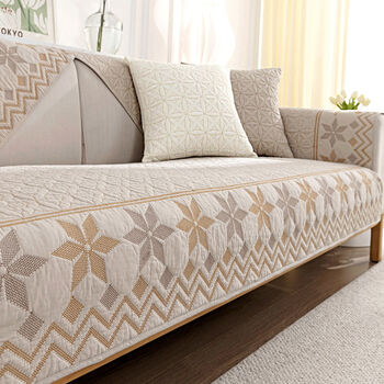 Fantasy sofa cushion leather sofa cover cover cloth cotton language sky blue upgraded thickened high quality cotton 90x320cm