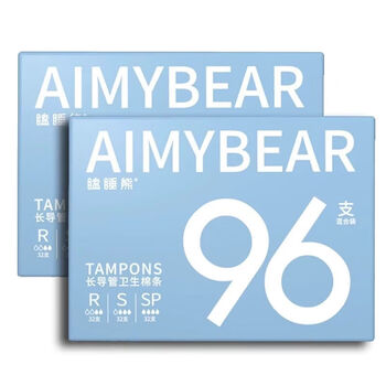 Aimybear tampons, long tube, easy to push, normal extra-large flow, optional, no-feeling, comfortable and leak-proof during menstruation, 192 pieces mixed pack (equally divided among 3 specifications)