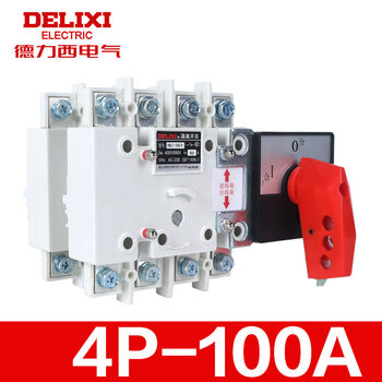 Delixi electric hglz series conversion isolation switch manual dual power conversion 4p 4-pole dual-way conversion hglz-4p-100a