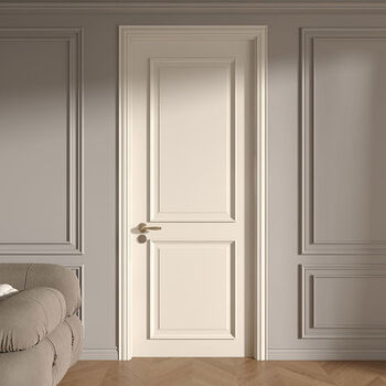 Pupan custom-made antique-style painted door, light french style bedroom room flat door, milky white soundproof single door, new style, coated with paint