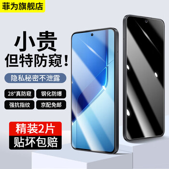 Feiwei 2-piece set, suitable for iqooneo10pro+ anti-peeping tempered film, anti-peeping, iqooneo10/10pro mobile phone film, anti-fall and explosion-proof screen glass protection film 28, true anti-peep-protect privacy, two-piece set -iqooneo10pro+