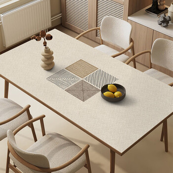 Wabi-sabi style waterproof tablecloth, insulated pvc coffee table mat, oil-proof no-wash dining table mat, refractive index 90cmx180cm