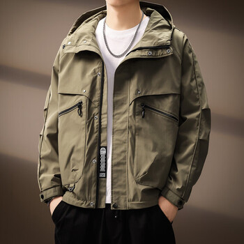 Noble color high-end american hooded work jacket for men spring and autumn new sports outdoor windproof assault jacket top