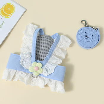 Miaopule dog rope harness puppy summer clothing pet leash puppy special dog walking safety rope blue s (recommended for cats 3-6 pounds)