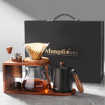 He jiagong hand-brewed coffee pot set gift box storage stand birthday gift housewarming gift business souvenir hardcover version hand-brewed coffee pot stand gift box