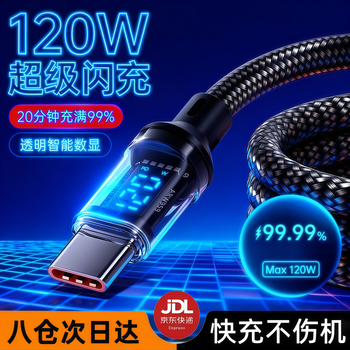 Type-c data cable 120w super flash charging suitable for huawei oppo xiaomi vivo android mobile phone fast charging 100w charger cable car 6a digital display braided smart power off type-c super flash charging 120w 1.0 meters automatic power off | usb interface | digital display temperature control