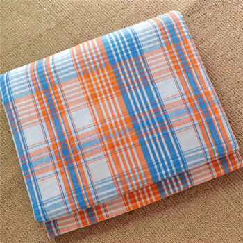 Wing fantasy single sheet double single kang single student dormitory sheet champagne color new orange blue check 1.5x2.2 meter sheet