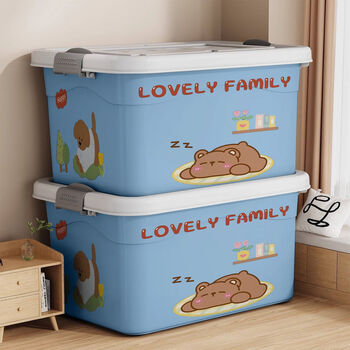 Fantasy plastic storage box extra large capacity clothes toy organizing box household clothes quilt books thickened storage box seawater blue big mac max 77x56x45cm free cartoon animal stickers