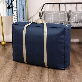 Ye yu portable storage bag luggage travel bag quilt dust bag moving packing bag moisture-proof large capacity thickened and enlarged ribbon edge handle sapphire blue large size 4 pack value model