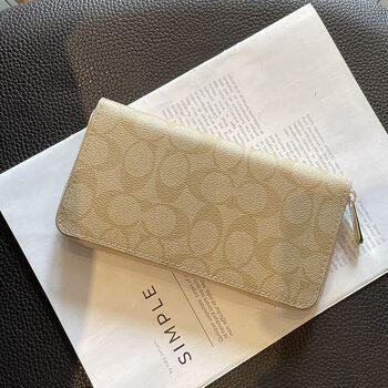 Gioio japan imported quality wallet women's 2026 new long style large capacity multi-function card holder two-in-one sense niche beige