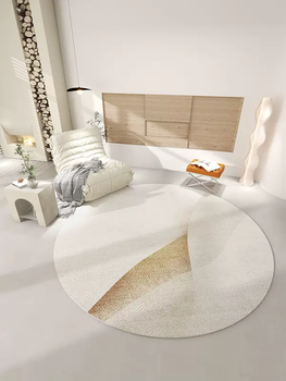 Yusenyi wabi-sabi style round carpet bedroom bedside study carpet light luxury living room sofa soundproof floor mat lazy sofa cushion artistic conception oriental 02 180 pieces diameter 180cm