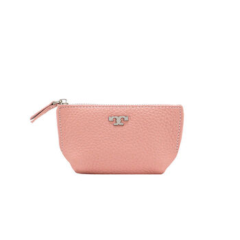 Mini genuine leather cute coin purse women's exquisite and compact car key bag soft leather first layer kraft card bag storage bag rose tea