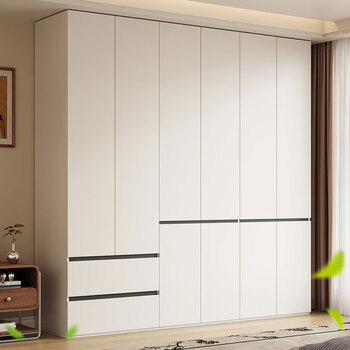 Emayfun solid wood enf grade wardrobe customized home bedroom storage cream style one door to top flat door simple large wardrobe 0.8m 2 door wardrobe 2m high 18mm maternity and baby enf grade solid wood