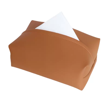 Yusenyi high-end nappa leather tissue box light luxury living room coffee table leather napkin box bedroom desktop storage trolley hygienic caramel color