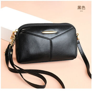 Henglan ladies crossbody bag fashionable crossbody small package mobile phone key bag shell type hand coin purse dual purpose black