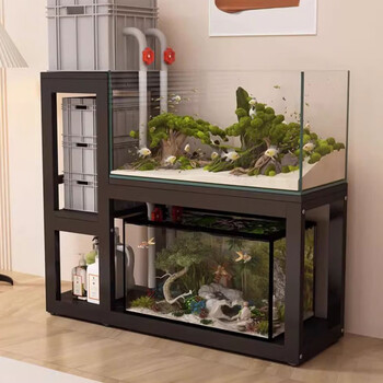 Fantasy fish tank rack fish tank special rack home living room fish tank storage rack weighing bracket second layer super load-bearing blackboard black rack total length 120cm (can hold 90x40x40