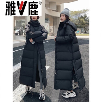 Yalu 2026 new super long down jacket for women, knee-length and ankle-length, winter extreme cold, northeast thickened white duck down jacket, m 106-115 catties