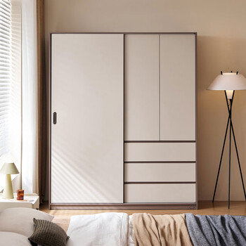 Lin's home simple finished half sliding door wardrobe sliding door home bedroom new wardrobe small apartment space saving ov10d 1.57*2.12m half sliding door wardrobe