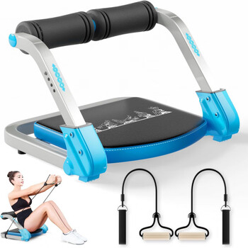 Minghuitong cross-border export home fitness stair climber step machine climbing mountaineering machine home small with armrest ab abdominal fitness machine black blue + elastic rope