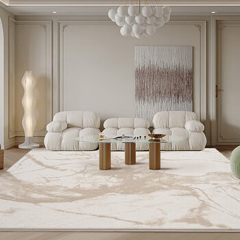 Hejiangong carpet living room coffee table rug 2024 new simple sofa floor mat minimalist bedroom cream style light luxury plain color autumn 3d three-dimensional weaving encrypted soft 160cm*230cm