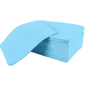 Ouoety disposable placemat baby table mat waterproof children's student kindergarten table mat tablecloth water-absorbent and oil-proof rectangular blue four pack (480 pieces)