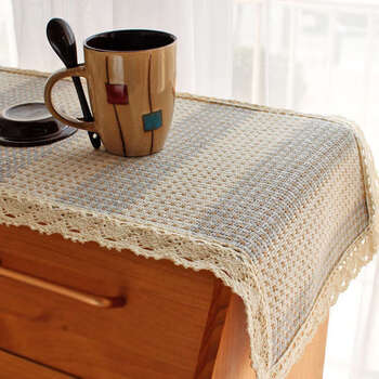 Yusenyi modern simple dining table flag shoe cabinet drawer cabinet tv cabinet cover long fabric woven coffee table mat sideboard cover lj+no. 7+plain yellow 30x70cm