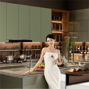 Yusen yibaineng custom-made kitchen cabinets 304 stainless steel cabinets custom-made island kitchen cabinets overall metal modern kitchen cabinets 331 package price, excluding hardware accessories, please ask for details 1 meter